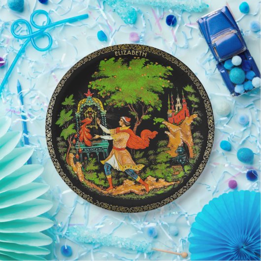 ヴィンテージレトロおとロシアのぎ話ファンタジーカラフル ペーパープレート (パーティー)