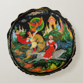 ヴィンテージレトロおとロシアのぎ話ファンタジーカラフル ラウンドクッション (裏面)