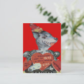 ヴィンテージレトロおもしろいウルフバレンタインカード シーズンポストカード (スタンド正面)