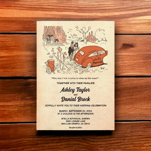 ヴィンテージレトロおもしろいオールドカップル50ポップ・アートのsア結婚ート 招待状