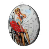 ヴィンテージレトロおもしろいスライドピンアップガール ダーツボード (正面右)