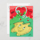 ヴィンテージレトロおもしろいマッドパドルバレンタイン シーズンポストカード (正面/裏面)