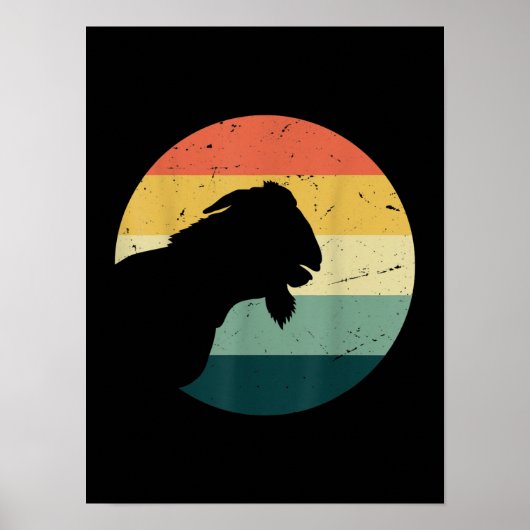 ヴィンテージレトロおもしろい動物愛好家ヤギ農家 ポスター (正面)