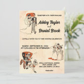 ヴィンテージレトロおもしろい旧50年代の漫画をテーマにした結婚もの 招待状 (スタンド正面)