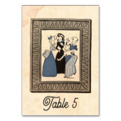 ヴィンテージレトロおもしろい50年代漫画素朴結婚の テーブルナンバー (裏面)