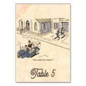 ヴィンテージレトロおもしろい50年代漫画素朴結婚の テーブルナンバー (正面)