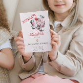 ヴィンテージレトロおもしろい50s子供誕生日パーティー 招待状