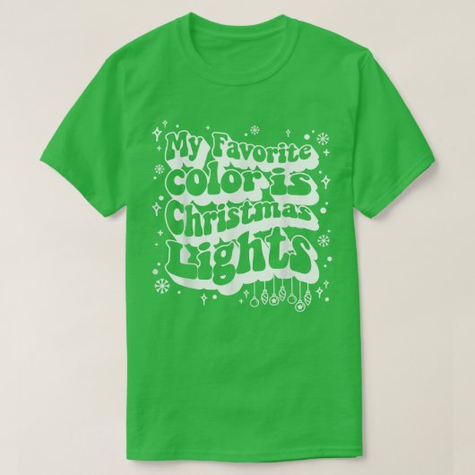 ヴィンテージレトロお気に入りの私の色はクリスマスライト Tシャツ (デザイン正面)