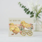 ヴィンテージレトロかわいいシックフローライースター シーズンポストカード (スタンド正面)