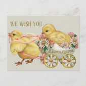 ヴィンテージレトロかわいいシックフローライースター シーズンポストカード (正面)