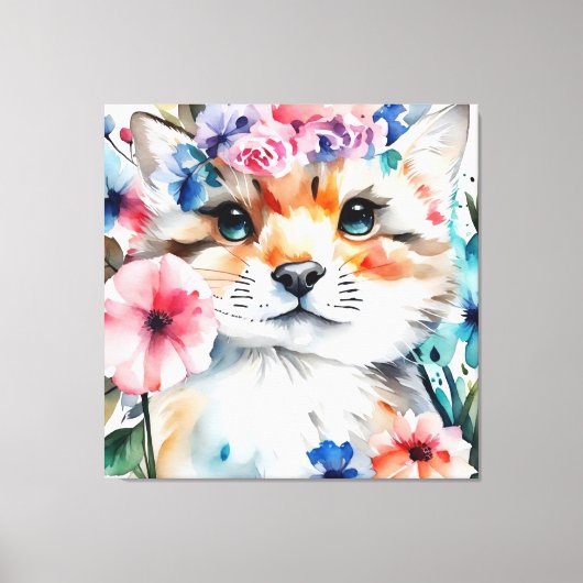 ヴィンテージレトロかわいいデザイン 子供へ キャンバスプリント (正面)