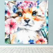 ヴィンテージレトロかわいいデザイン 子供へ キャンバスプリント (インサイチュ (ウッドフロア))