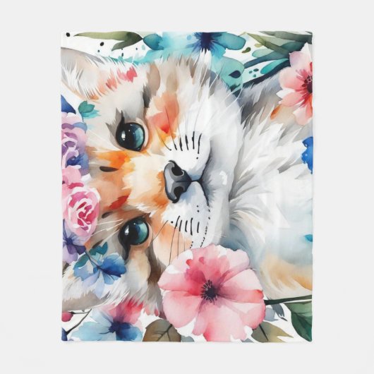 ヴィンテージレトロかわいいデザイン 子供へ フリースブランケット (正面)