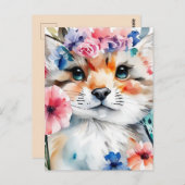 ヴィンテージレトロかわいいデザイン 子供へ ポストカード (正面/裏面)