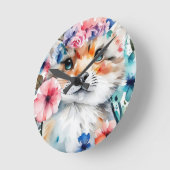 ヴィンテージレトロかわいいデザイン 子供へ ラウンド壁時計 (傾斜)