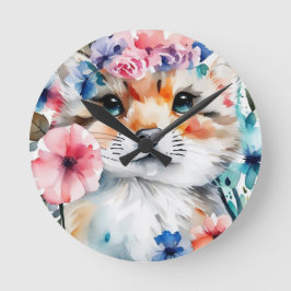 ヴィンテージレトロかわいいデザイン 子供へ ラウンド壁時計