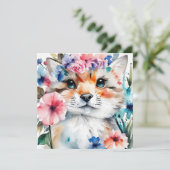 ヴィンテージレトロかわいいデザイン 子供へ 招待状 (スタンド正面)