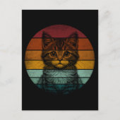 ヴィンテージレトロかわいい猫 ポストカード (正面)