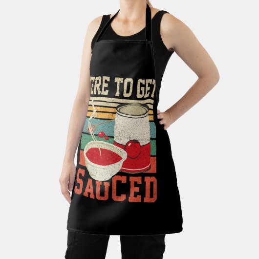 ヴィンテージレトロここにソースのトマトスープ食品を得るために エプロン (インサイチュ)
