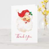 ヴィンテージレトロすてきオールドサンタクロースありがとう カード (黄色い花)