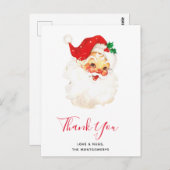 ヴィンテージレトロすてきオールドサンタクロースありがとう ポストカード (正面/裏面)