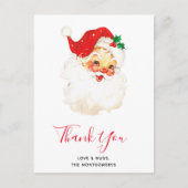 ヴィンテージレトロすてきオールドサンタクロースありがとう ポストカード (正面)