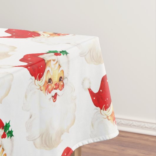 ヴィンテージレトロすてきオールドサンタクロースクリスマスパターン テーブルクロス (インサイチュ)