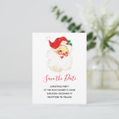 ヴィンテージレトロすてきオールドサンタクロース日付を保存 インビテーションポストカード (スタンド正面)