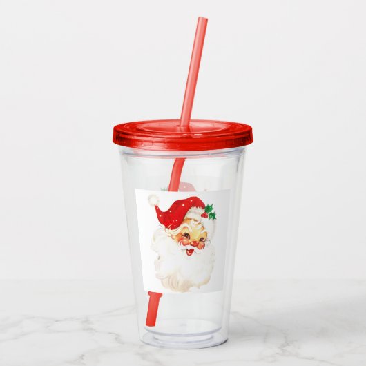ヴィンテージレトロすてきオールドサンタクロース アクリルタンブラー (裏面)