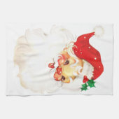 ヴィンテージレトロすてきオールドサンタクロース キッチンタオル (横)
