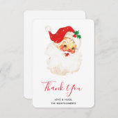 ヴィンテージレトロすてきオールドサンタクロース サンキューカード (正面/裏面)