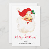 ヴィンテージレトロすてきオールドサンタクロース シーズンカード (正面/裏面)