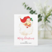 ヴィンテージレトロすてきオールドサンタクロース シーズンポストカード (スタンド正面)