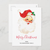 ヴィンテージレトロすてきオールドサンタクロース シーズンポストカード (正面/裏面)