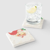 ヴィンテージレトロすてきオールドサンタクロース ストーンコースター (横)