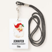 ヴィンテージレトロすてきオールドサンタクロース バッジ (裏面ランヤード)