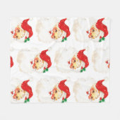 ヴィンテージレトロすてきオールドサンタクロース フリースブランケット (正面(横))