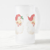 ヴィンテージレトロすてきオールドサンタクロース フロストグラスビールジョッキ (正面右)