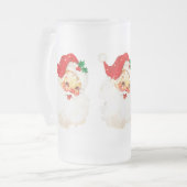 ヴィンテージレトロすてきオールドサンタクロース フロストグラスビールジョッキ (正面左)