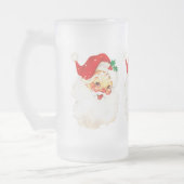 ヴィンテージレトロすてきオールドサンタクロース フロストグラスビールジョッキ (左)