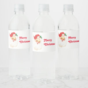 ヴィンテージレトロすてきオールドサンタクロース ペットボトルラベル