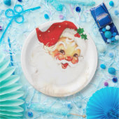 ヴィンテージレトロすてきオールドサンタクロース ペーパープレート (パーティー)