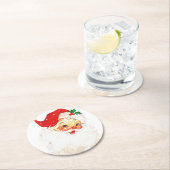 ヴィンテージレトロすてきオールドサンタクロース ラウンドペーパーコースター (インサイチュ)