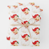 ヴィンテージレトロすてきオールドサンタクロース ラッピングペーパーシート (インサイチュ)