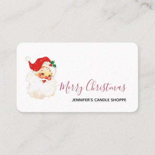 ヴィンテージレトロすてきオールドサンタクロース 名刺 (正面)