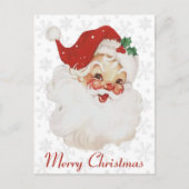 ヴィンテージレトロすてきサンタクカスタムリスマス シーズンポストカード (正面)