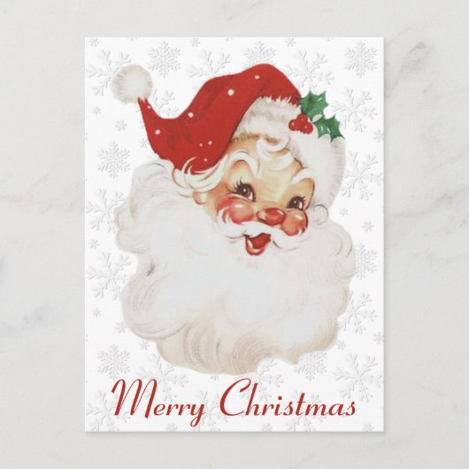 ヴィンテージレトロすてきサンタクカスタムリスマス シーズンポストカード (正面)