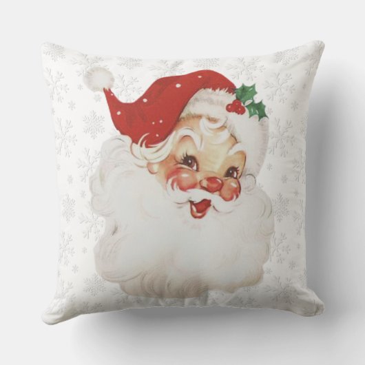 ヴィンテージレトロすてきサンタクロースクリスマスホリデー クッション (裏面)