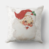 ヴィンテージレトロすてきサンタクロースクリスマスホリデー クッション (正面)