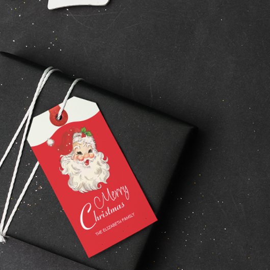 ヴィンテージレトロすてきサンタクロース ギフトタグ